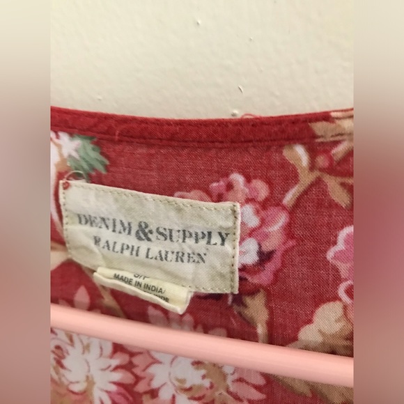 Denim & Supply Ralph Lauren Julia Red Floral Print Dress 1985T - Picture 3 of 8